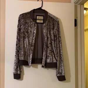 Silver velvet jacket size large